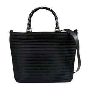 Gucci Black Textured Tote Bag